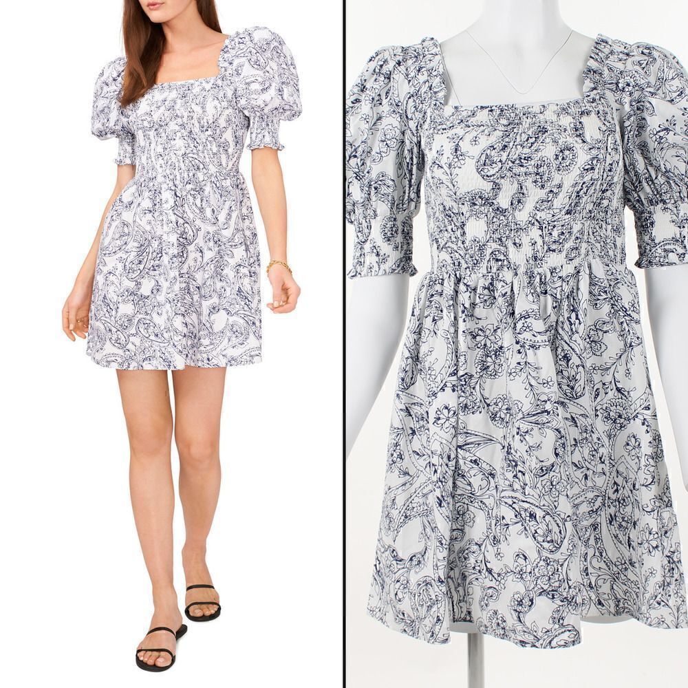1.state Women's Puff Sleeve Mini Dress